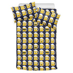 Beer Emoji Pattern Print Duvet Cover Bedding Set