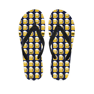 Beer Emoji Pattern Print Flip Flops