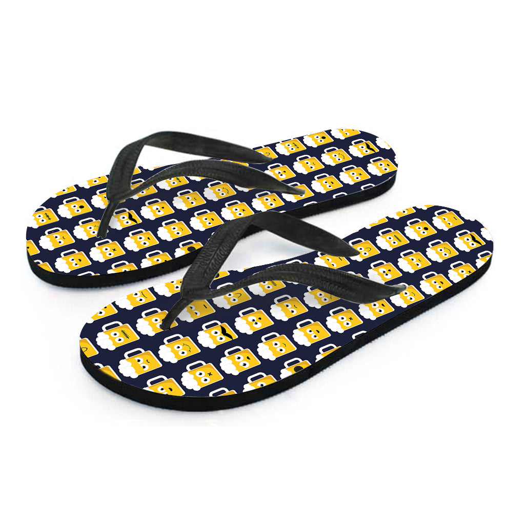 Beer Emoji Pattern Print Flip Flops