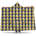 Beer Emoji Pattern Print Hooded Blanket