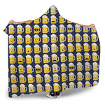 Beer Emoji Pattern Print Hooded Blanket