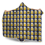 Beer Emoji Pattern Print Hooded Blanket