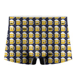 Beer Emoji Pattern Print Men's Boxer Briefs