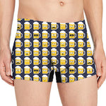 Beer Emoji Pattern Print Men's Boxer Briefs