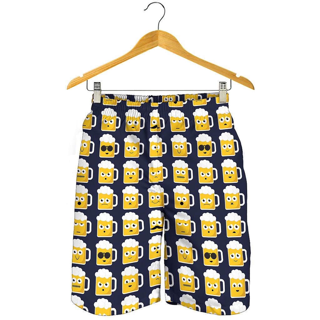 Beer Emoji Pattern Print Men's Shorts