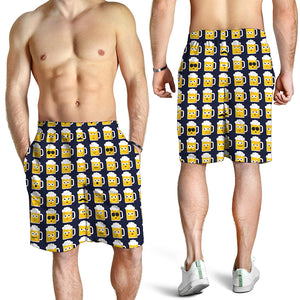 Beer Emoji Pattern Print Men's Shorts