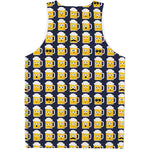 Beer Emoji Pattern Print Men's Tank Top