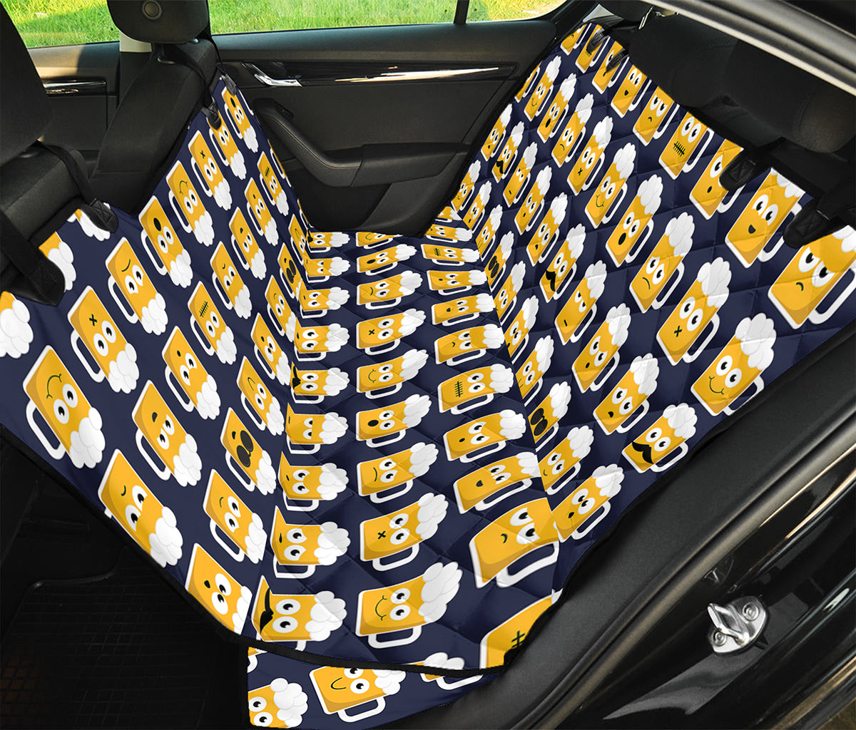 Beer Emoji Pattern Print Pet Car Back Seat Cover