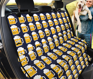 Beer Emoji Pattern Print Pet Car Back Seat Cover