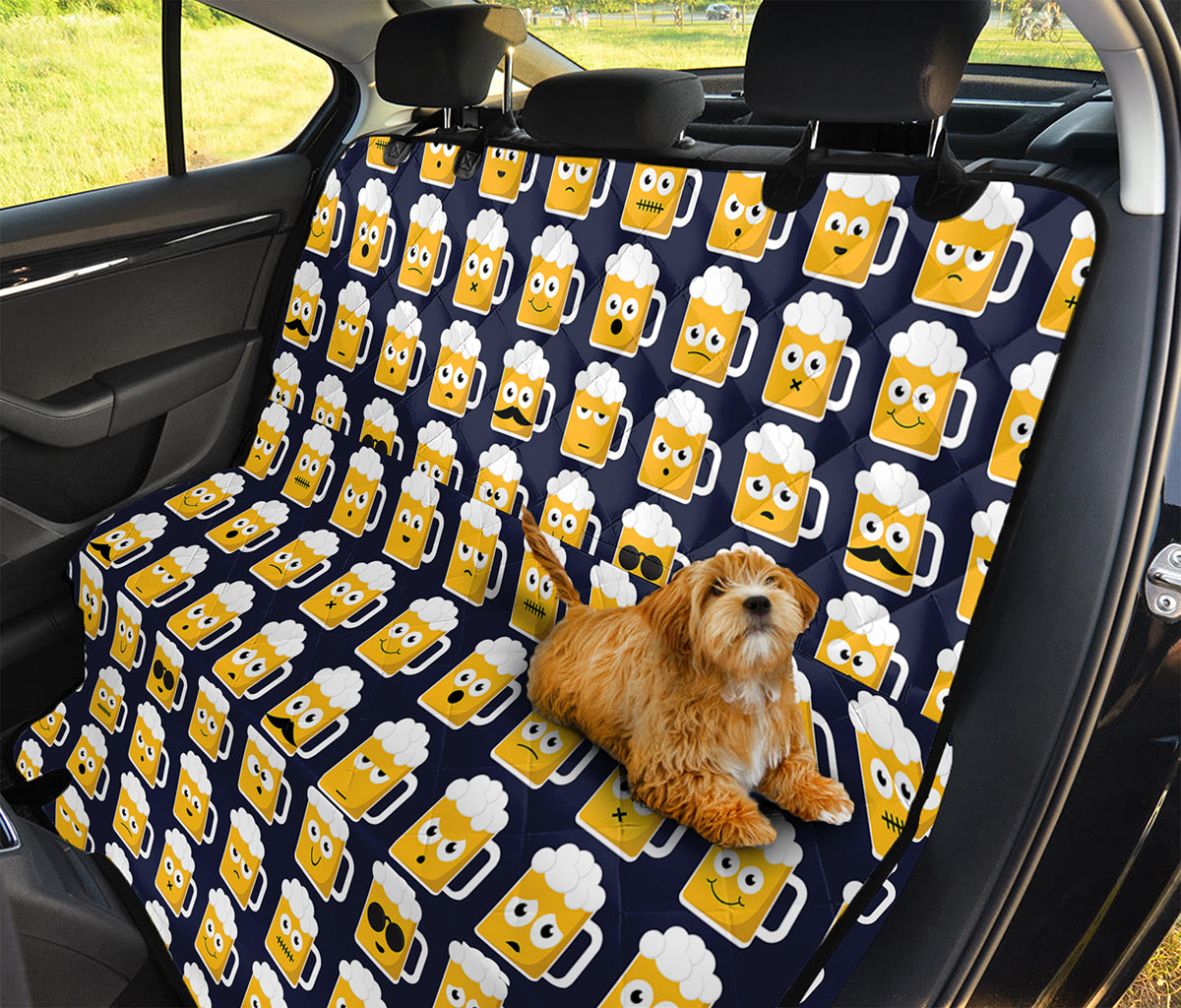 Beer Emoji Pattern Print Pet Car Back Seat Cover