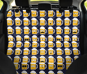Beer Emoji Pattern Print Pet Car Back Seat Cover