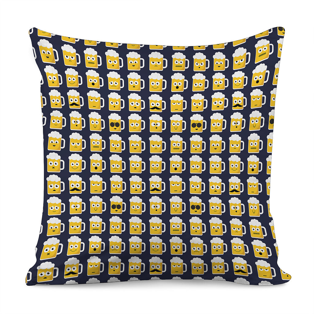 Beer Emoji Pattern Print Pillow Cover