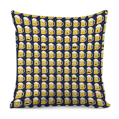 Beer Emoji Pattern Print Pillow Cover
