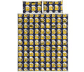 Beer Emoji Pattern Print Quilt Bed Set