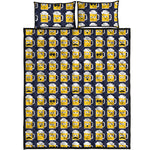 Beer Emoji Pattern Print Quilt Bed Set