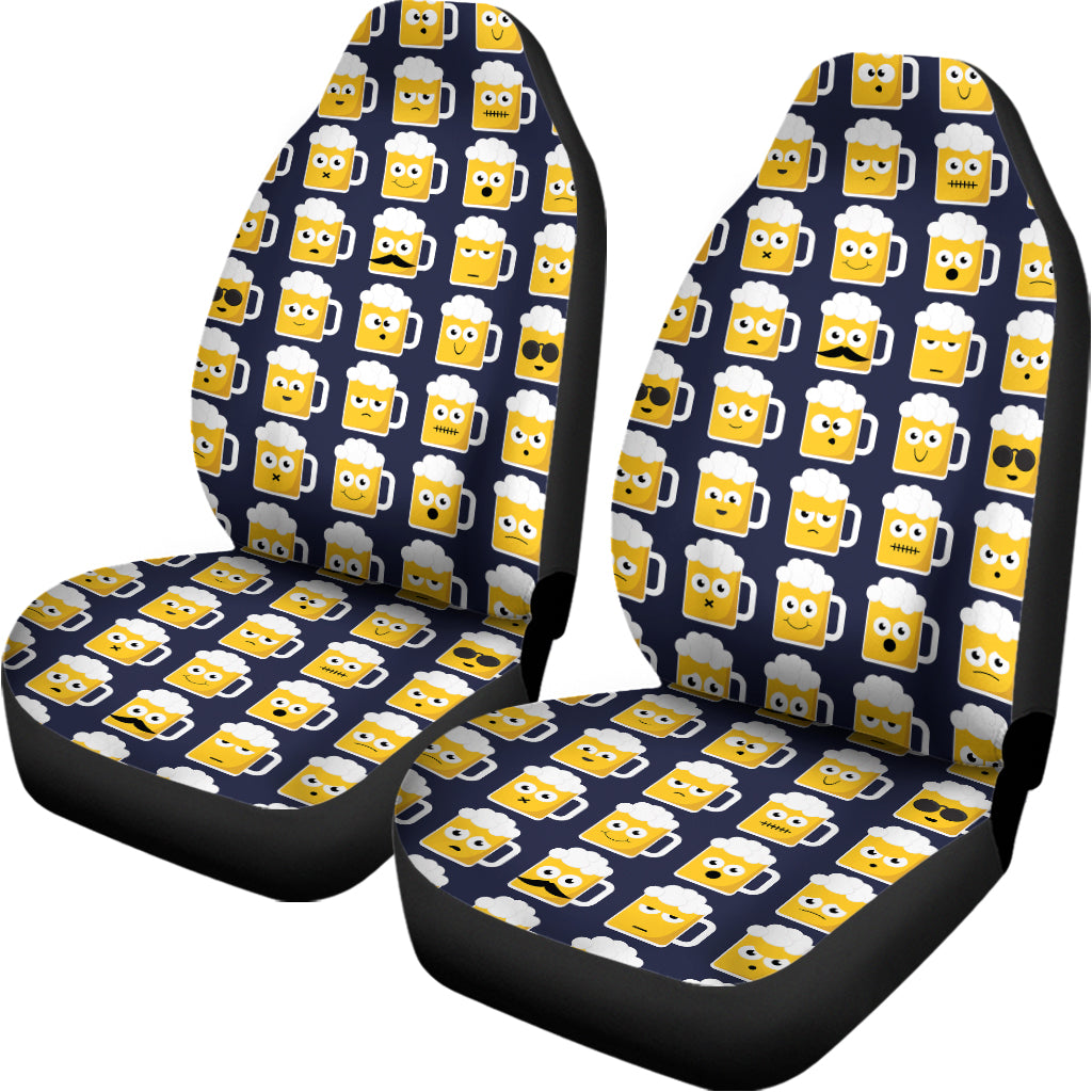 Beer Emoji Pattern Print Universal Fit Car Seat Covers