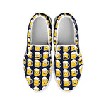 Beer Emoji Pattern Print White Slip On Shoes