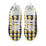 Beer Emoji Pattern Print White Sneakers