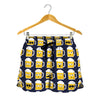 Beer Emoji Pattern Print Women's Shorts