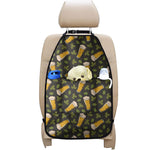 Beer Hop Cone And Leaf Pattern Print Car Seat Organizers