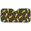 Beer Hop Cone And Leaf Pattern Print Car Sun Shade