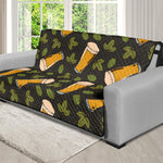 Beer Hop Cone And Leaf Pattern Print Futon Protector