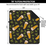 Beer Hop Cone And Leaf Pattern Print Futon Protector