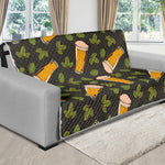 Beer Hop Cone And Leaf Pattern Print Futon Protector