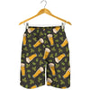 Beer Hop Cone And Leaf Pattern Print Men's Shorts