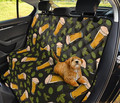 Beer Hop Cone And Leaf Pattern Print Pet Car Back Seat Cover