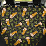 Beer Hop Cone And Leaf Pattern Print Pet Car Back Seat Cover