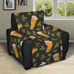 Beer Hop Cone And Leaf Pattern Print Recliner Protector