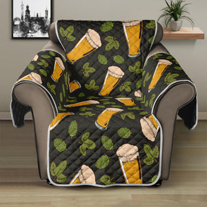 Beer Hop Cone And Leaf Pattern Print Recliner Protector