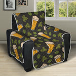 Beer Hop Cone And Leaf Pattern Print Recliner Protector