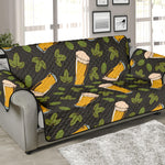 Beer Hop Cone And Leaf Pattern Print Sofa Protector