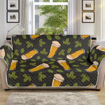 Beer Hop Cone And Leaf Pattern Print Sofa Protector