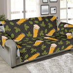 Beer Hop Cone And Leaf Pattern Print Sofa Protector