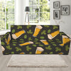 Beer Hop Cone And Leaf Pattern Print Sofa Slipcover