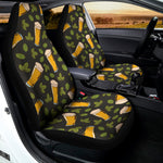 Beer Hop Cone And Leaf Pattern Print Universal Fit Car Seat Covers