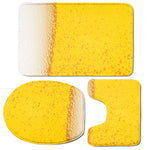 Beer With Foam Print 3 Piece Bath Mat Set