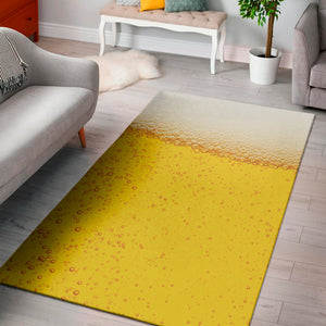 Beer With Foam Print Area Rug