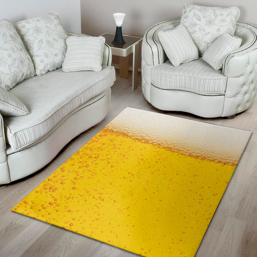 Beer With Foam Print Area Rug