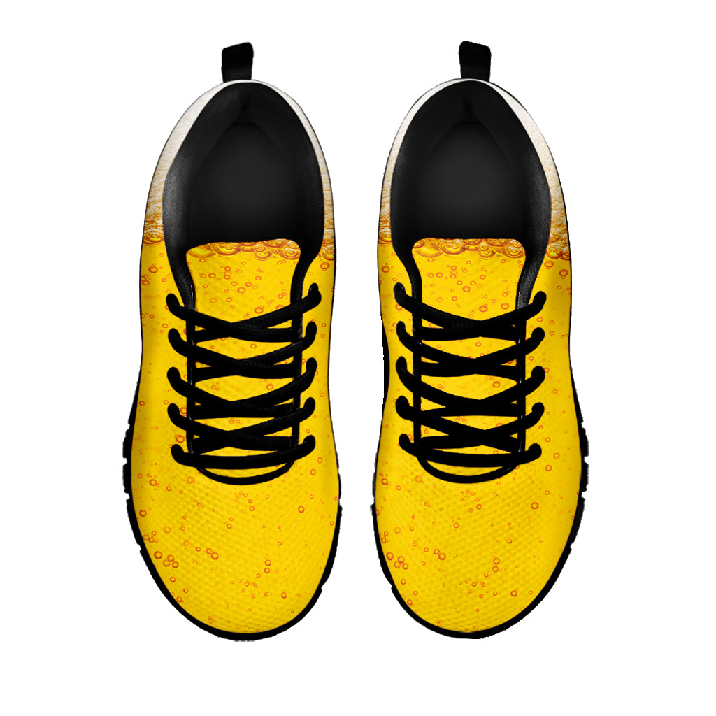 Beer With Foam Print Black Sneakers