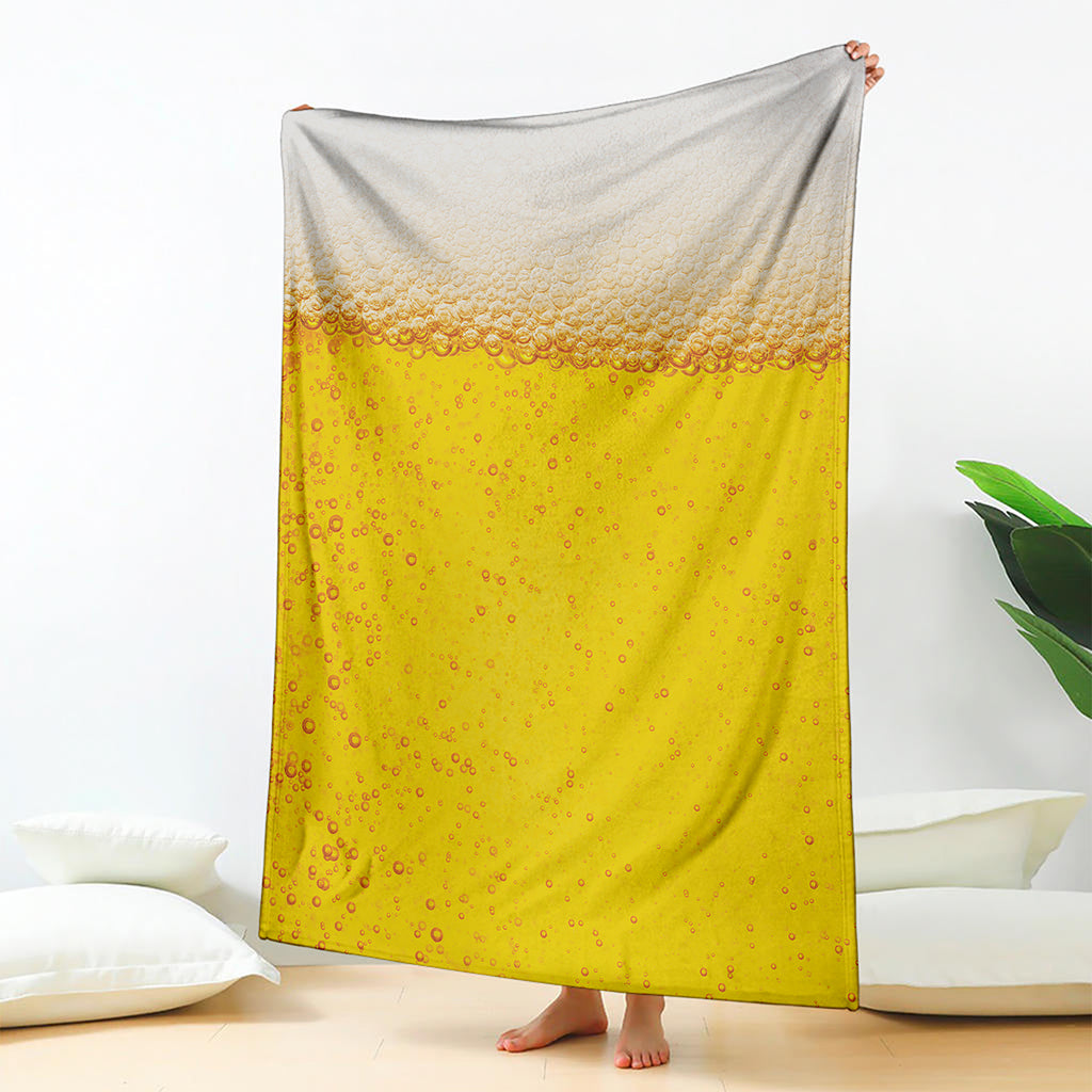 Beer With Foam Print Blanket