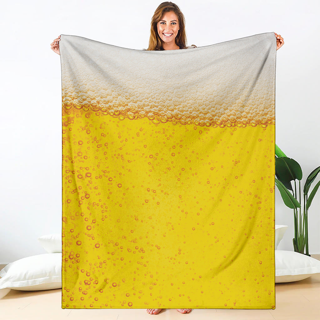 Beer With Foam Print Blanket