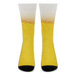 Beer With Foam Print Crew Socks