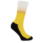 Beer With Foam Print Crew Socks