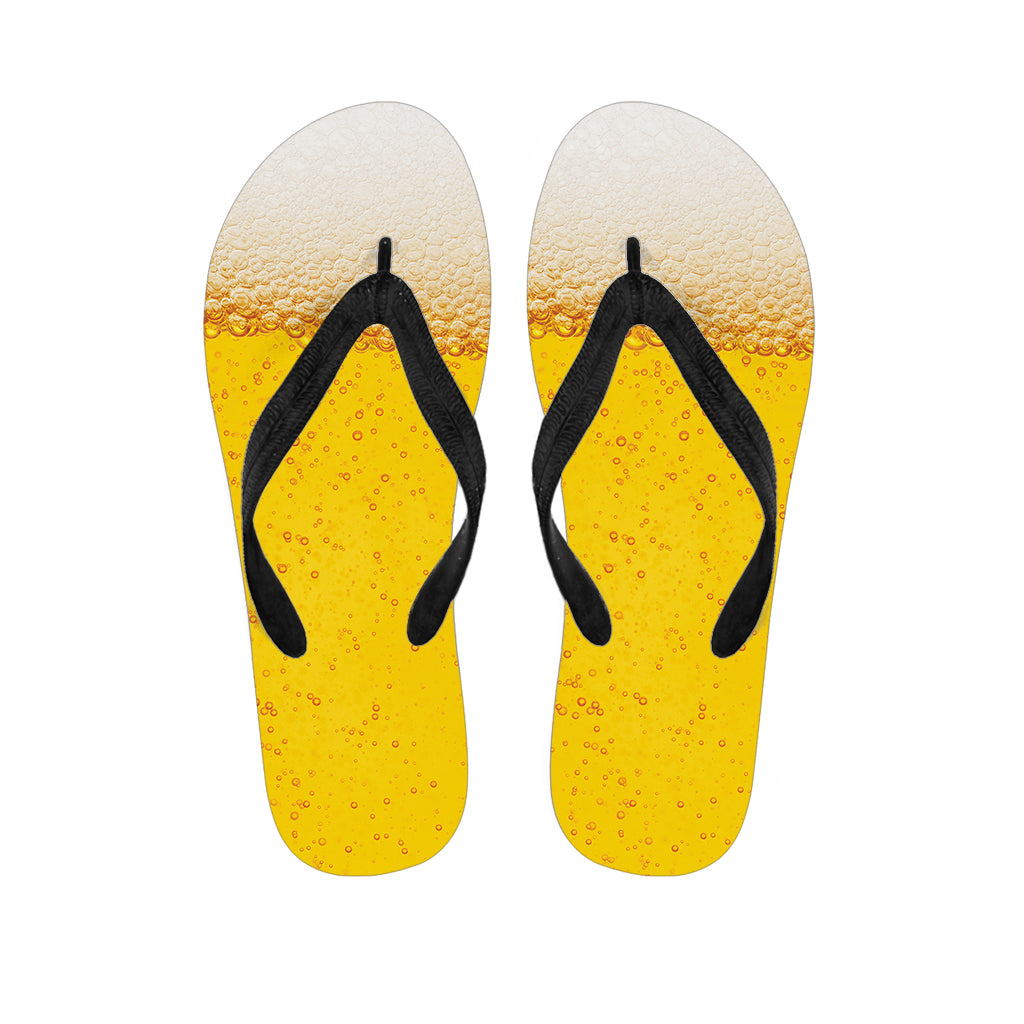 Beer With Foam Print Flip Flops