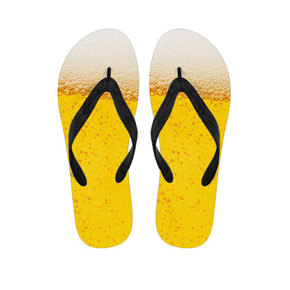 Beer With Foam Print Flip Flops