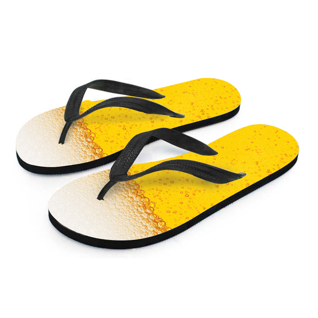 Beer With Foam Print Flip Flops